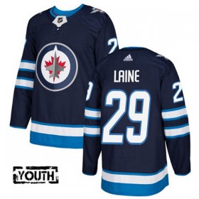 Lapsille NHL Winnipeg Jets Pelipaita Patrik Laine 29 Adidas 2017-2018 Marine Sininen Authentic